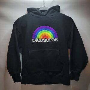 Pleasures Now Good Time Embroidered Rainbow Black Hoodie M